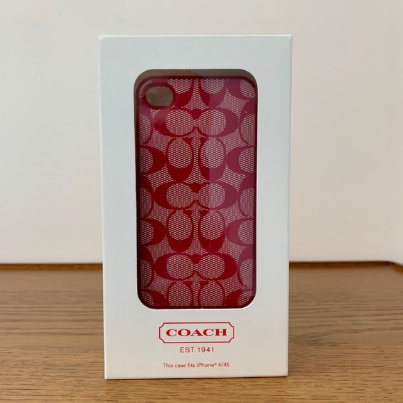 COACH Red/Red SIGNATURE Logo iPHONE 4/4S CASE - Picture 1 of 6
